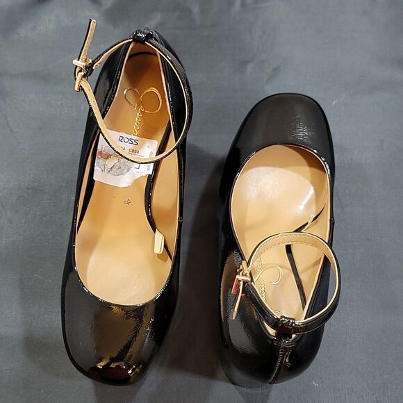 BRAND JESSICA SIMPSON WOMEN'S SIANTAR PATENT EMBOSSED PLATFORM HEELS - Picture 5 of 16